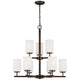 Generation Lighting - Oslo Nine Light Chandelier - Lights Canada