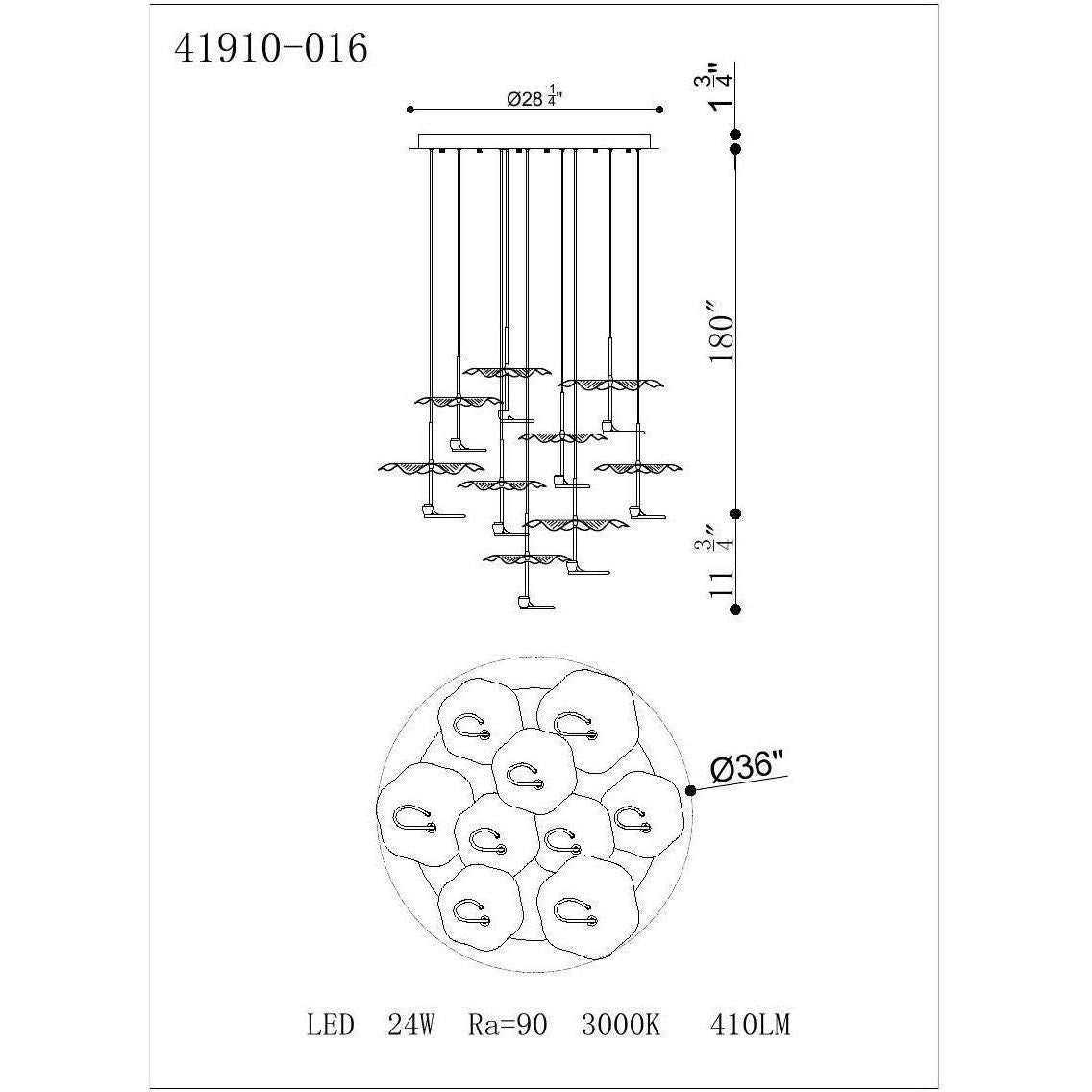 Eurofase - Lagatto 9 Light Chandelier - Lights Canada