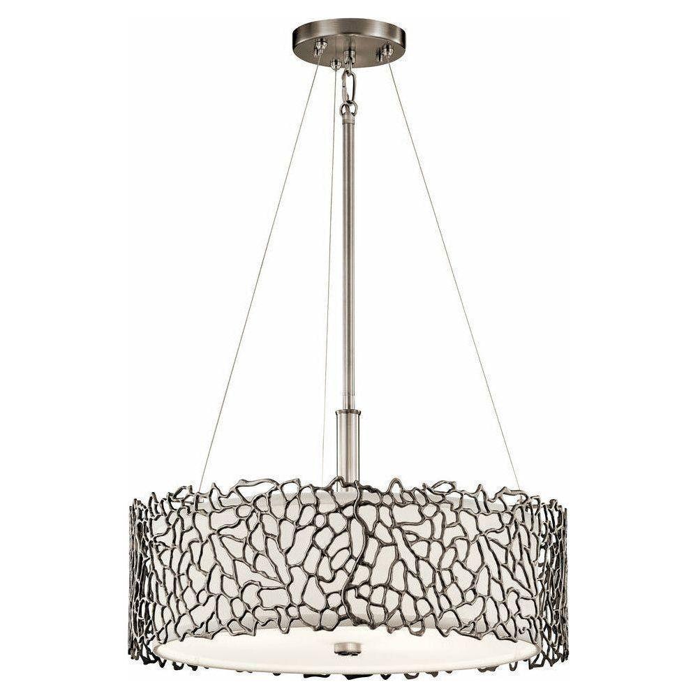 Kichler - Kichler Silver Coral Pendant Flush 3 Light - Lights Canada