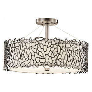 Kichler - Kichler Silver Coral Pendant Flush 3 Light - Lights Canada