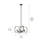 Kichler - Kichler Downtown Deco Chandelier Semi Flush 6Lt - Lights Canada
