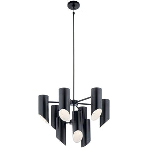 Trentino black mid-century modern chandelier, bold for contemporary spaces.
