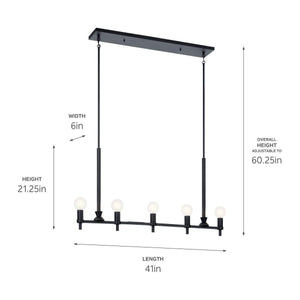 Kichler - Torvee 42" 5-Light Linear Suspension - Lights Canada