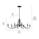 Kichler - Kichler Freesia Oval Chandelier 8Lt - Lights Canada
