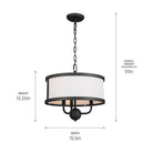 Kichler - Kichler Heddle Chandelier Semi Flush 3Lt - Lights Canada