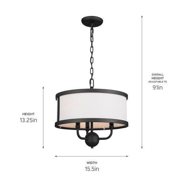 Kichler - Kichler Heddle Chandelier Semi Flush 3Lt - Lights Canada