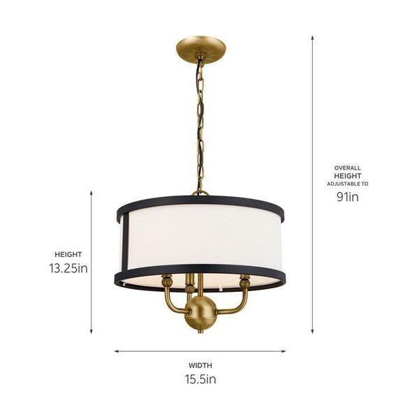 Kichler - Kichler Heddle Chandelier Semi Flush 3Lt - Lights Canada
