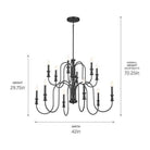 Kichler - Kichler Karthe Chandelier 12Lt - Lights Canada