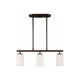 Generation Lighting - Oslo 3-Light Linear Suspension (with Bulbs) - Lights Canada