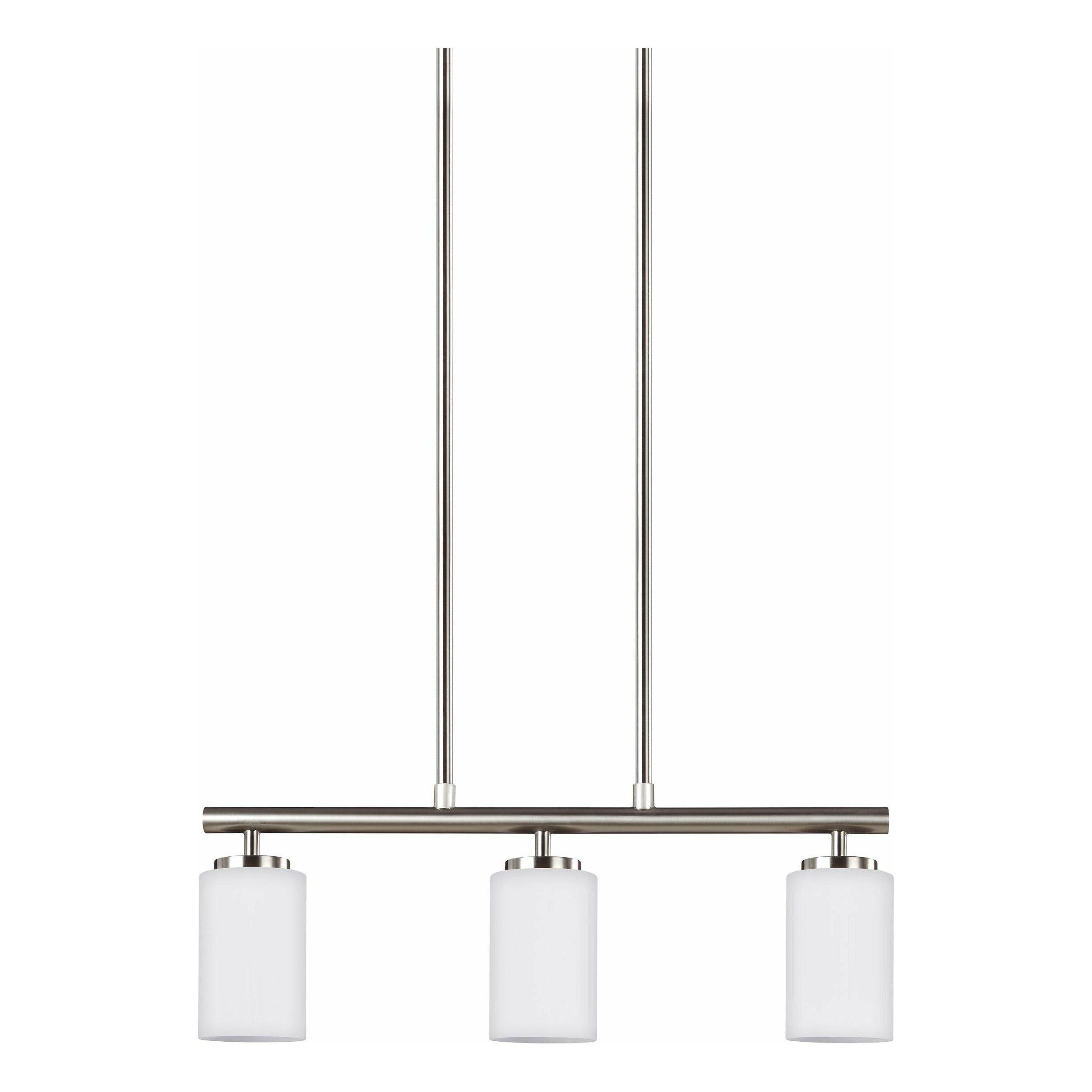 Generation Lighting - Oslo 3-Light Linear Suspension (with Bulbs) - Lights Canada