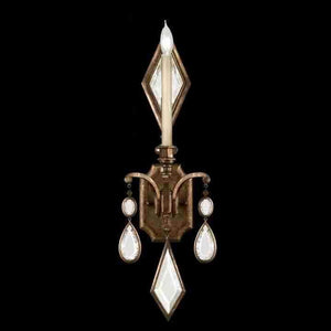 Encased Gems Sconce Bronze with Clear Gems