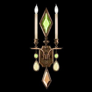 Encased Gems Sconce Bronze with Multi-Colored Gems