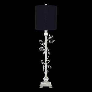 Crystal Laurel Table Lamp Silver Leaf with Black Shade