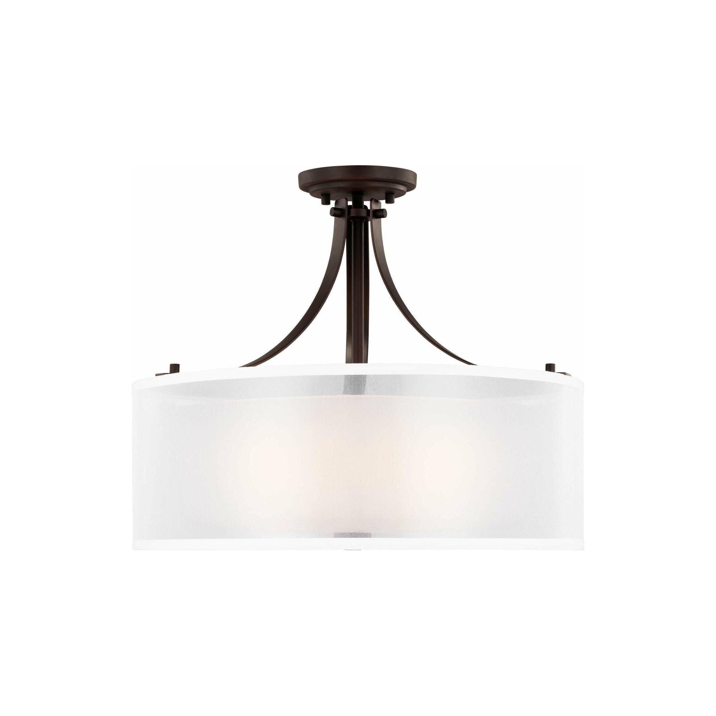 Generation Lighting - Elmwood Park 3-Light Semi Flush Mount (with Bulbs) - Lights Canada