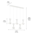 Elan - Elan Kordan Linear Chandelier 5Lt LED - Lights Canada