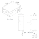 WAC Lighting - 600W Stainless Steel Outdoor Landscape Lighting Magnetic Power Supply - Lights Canada