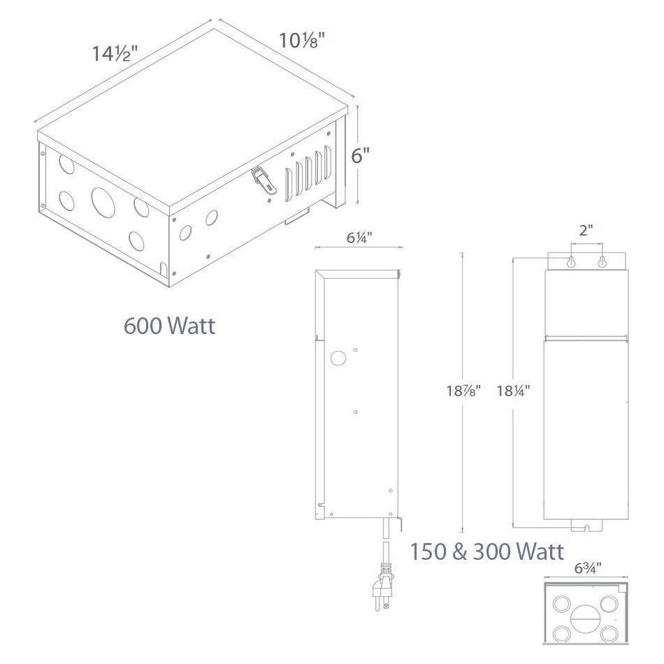 WAC Lighting - 600W Stainless Steel Outdoor Landscape Lighting Magnetic Power Supply - Lights Canada