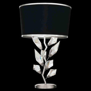 Foret Table Lamp Silver with Black Shade