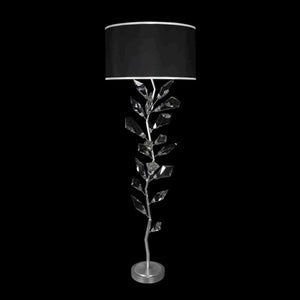 Foret Floor Lamp Silver with Black Shade