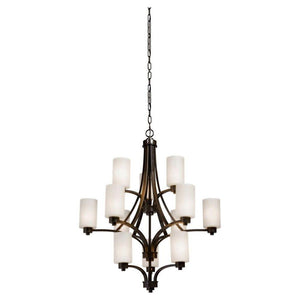 Parkdale Chandelier Oil Rubbed Bronze White Glass