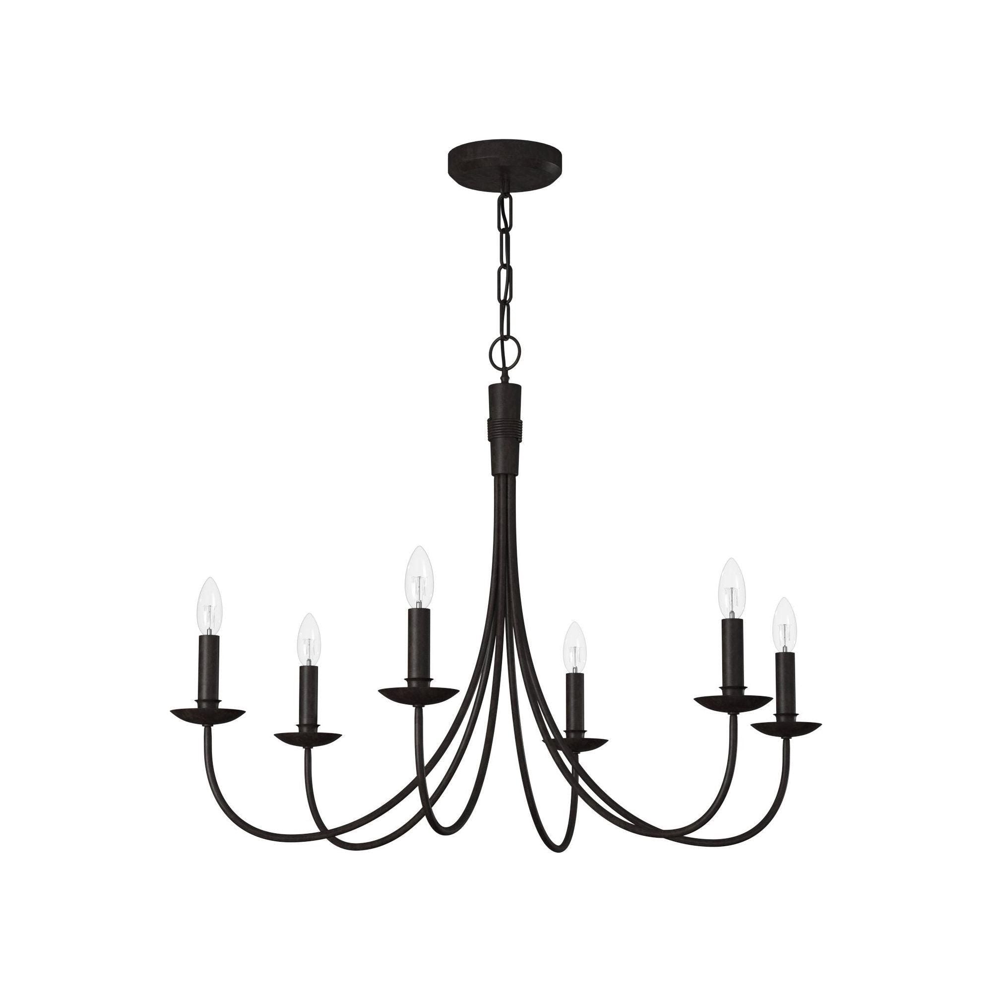 Artcraft Lighting - Wrought Iron 6-Light Chandelier - Lights Canada