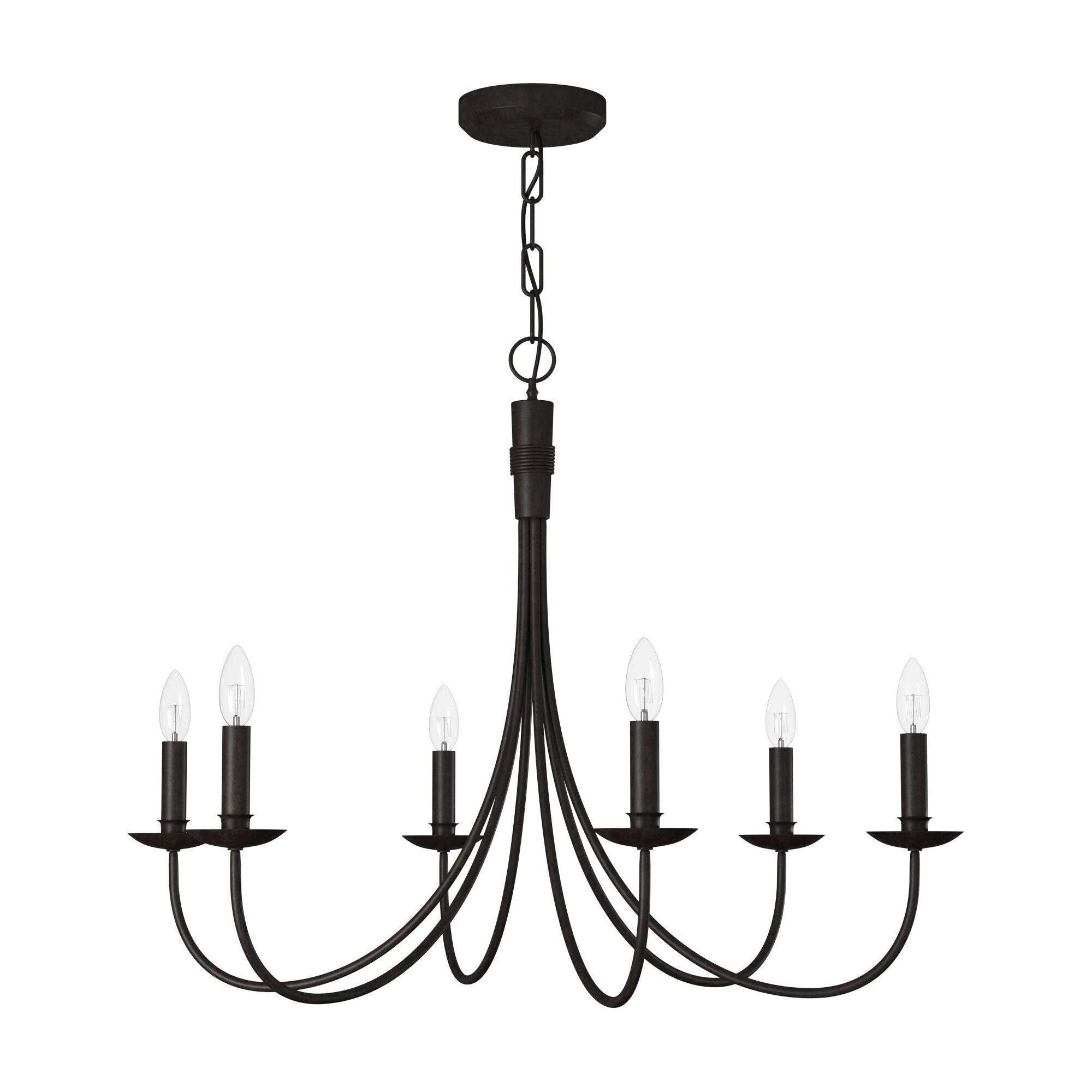 Artcraft Lighting - Wrought Iron 6-Light Chandelier - Lights Canada