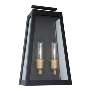 Charlestown Outdoor Wall Light Black, Vintage Gold