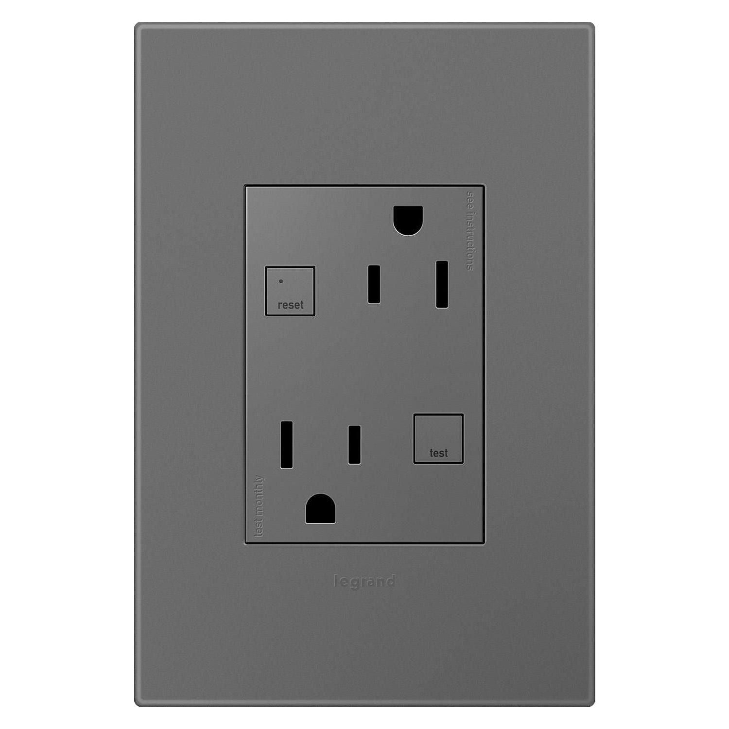 Legrand - Adorne 15A Tamper-Resistant Self-Test GFCI Plus-Size Outlet - Lights Canada