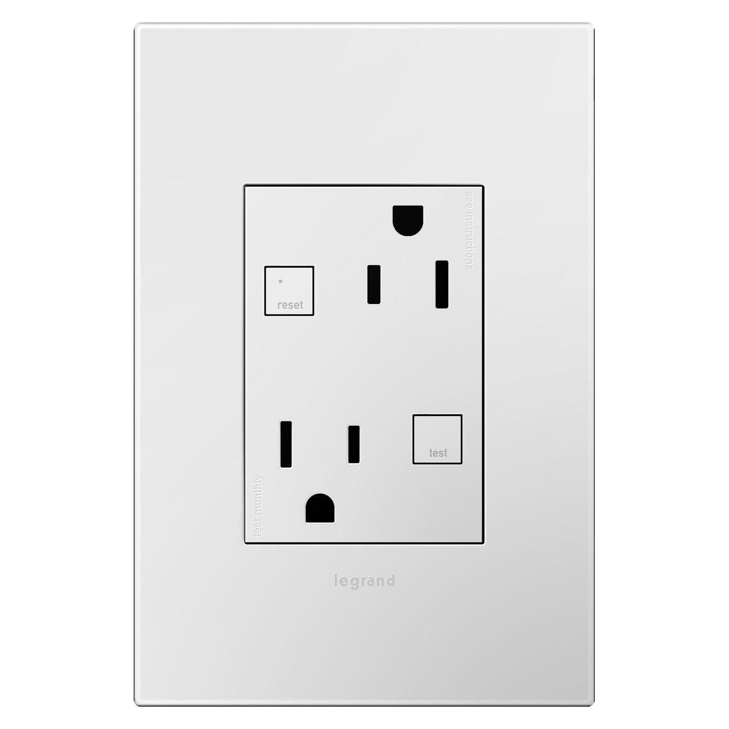 Legrand - Adorne 15A Tamper-Resistant Self-Test GFCI Plus-Size Outlet - Lights Canada