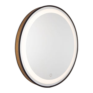 Reflections Lighted Mirror Matte Black & Gold