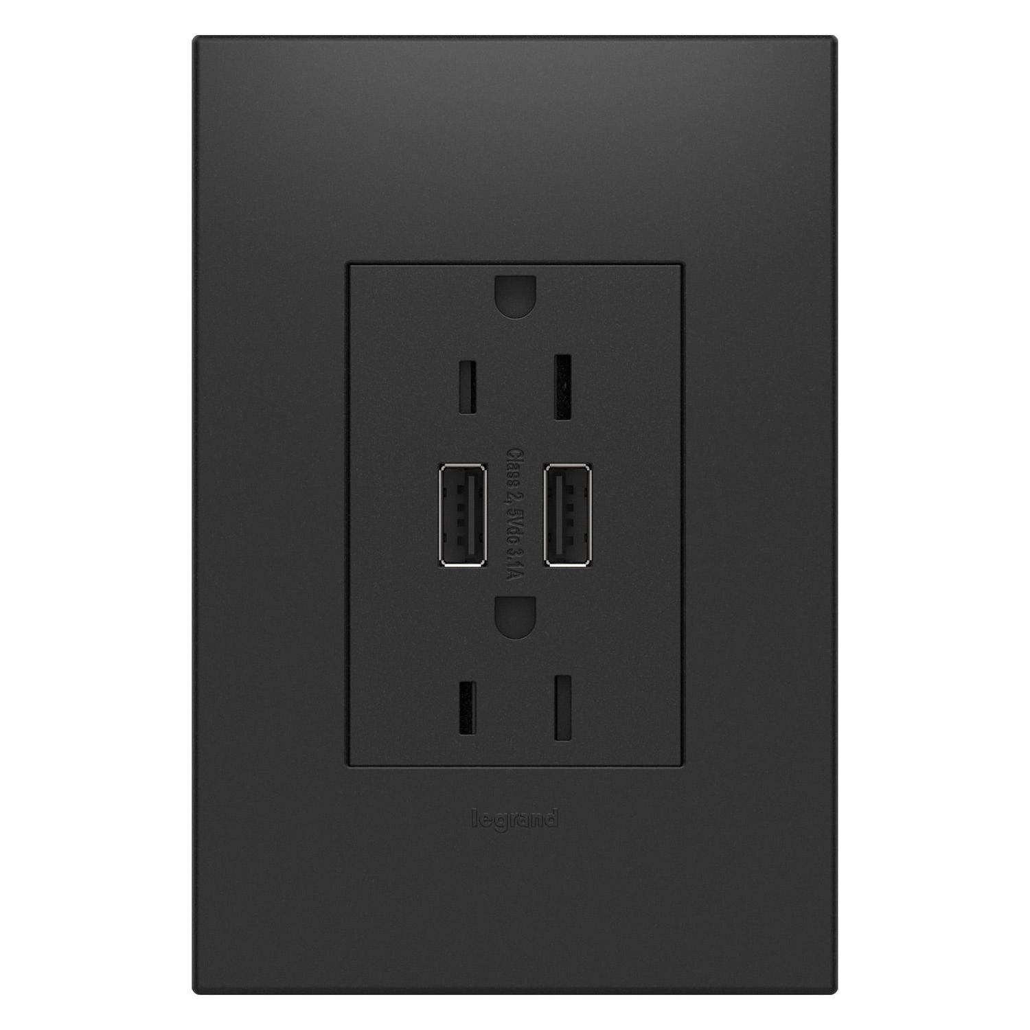 Legrand - Dual USB Plus-Size Outlet Combo - Lights Canada