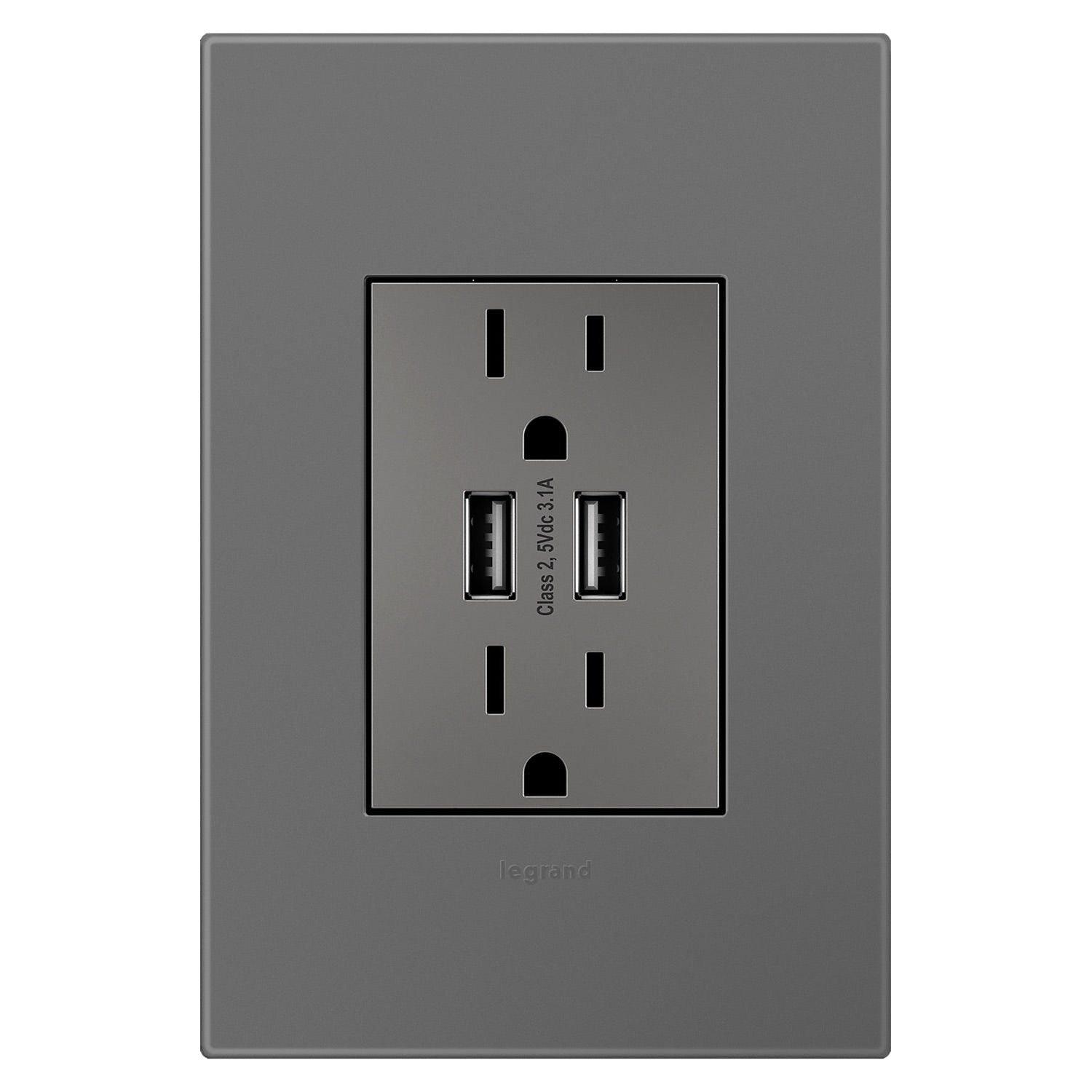 Legrand - Dual USB Plus-Size Outlet Combo - Lights Canada