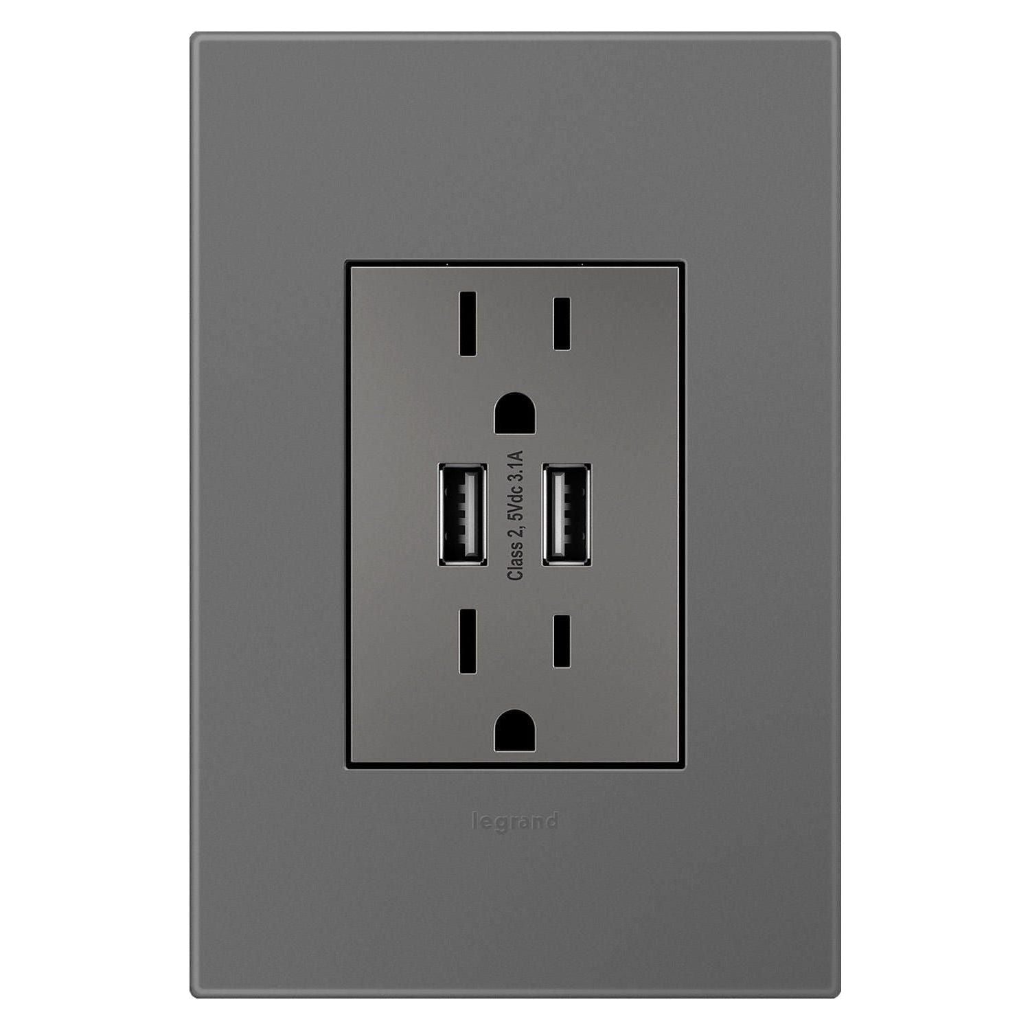 Legrand - Dual USB Plus-Size Outlet Combo - Lights Canada