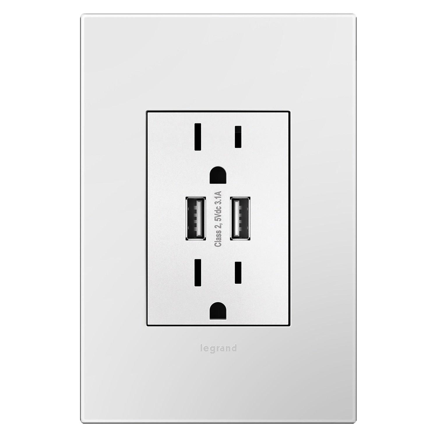 Legrand - Dual USB Plus-Size Outlet Combo - Lights Canada