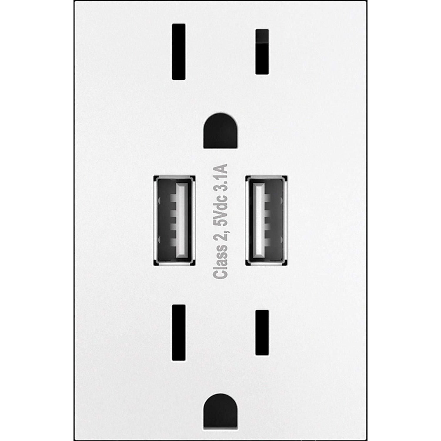 Legrand - Dual USB Plus-Size Outlet Combo - Lights Canada