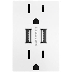 Legrand - Dual USB Plus-Size Outlet Combo - Lights Canada