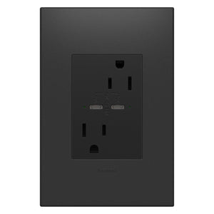 Legrand - Adorne 15A Tamper-Resistant Ultra-Fast Plus Power Delivery USB Type C/C Outlet - Lights Canada