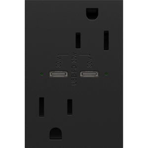 Legrand - Adorne 15A Tamper-Resistant Ultra-Fast Plus Power Delivery USB Type C/C Outlet - Lights Canada