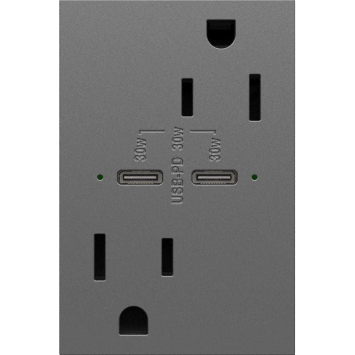 Legrand - Adorne 15A Tamper-Resistant Ultra-Fast Plus Power Delivery USB Type C/C Outlet - Lights Canada