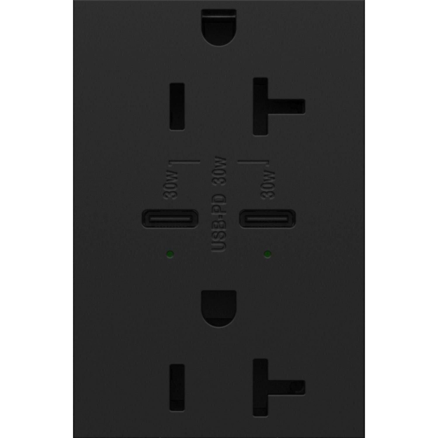 Legrand - Adorne 20A Tamper-Resistant Ultra-Fast Plus Power Delivery USB Type C/C Outlet - Lights Canada