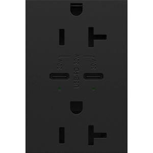 Legrand - Adorne 20A Tamper-Resistant Ultra-Fast Plus Power Delivery USB Type C/C Outlet - Lights Canada