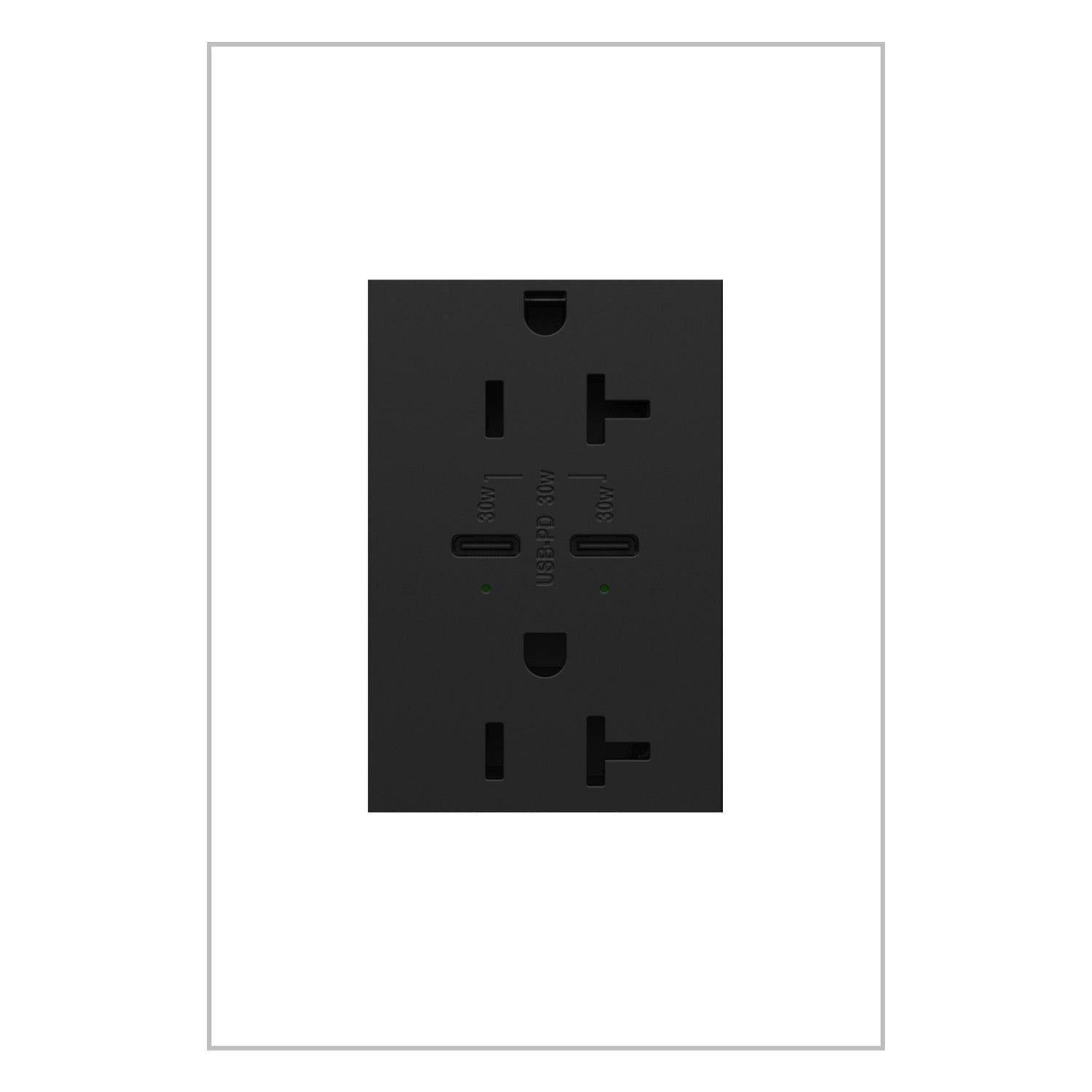 Legrand - Adorne 20A Tamper-Resistant Ultra-Fast Plus Power Delivery USB Type C/C Outlet - Lights Canada