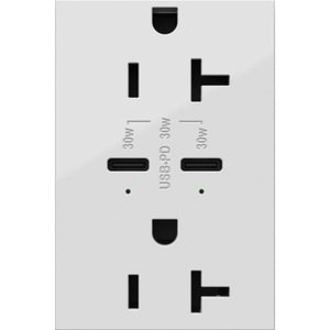 Legrand - Adorne 20A Tamper-Resistant Ultra-Fast Plus Power Delivery USB Type C/C Outlet - Lights Canada