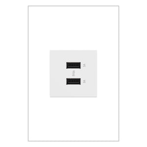 Legrand - Adorne Full-Size Ultra-Fast Type A/A USB Outlet - Lights Canada