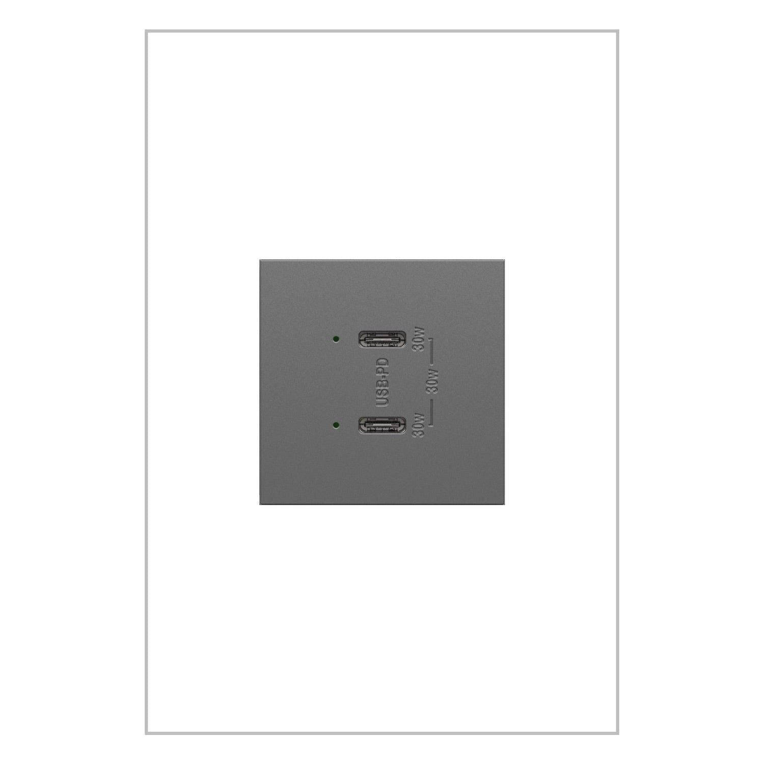 Legrand - Adorne Ultra Fast Plus Power Delivery USB Type C/C Outlet - Lights Canada