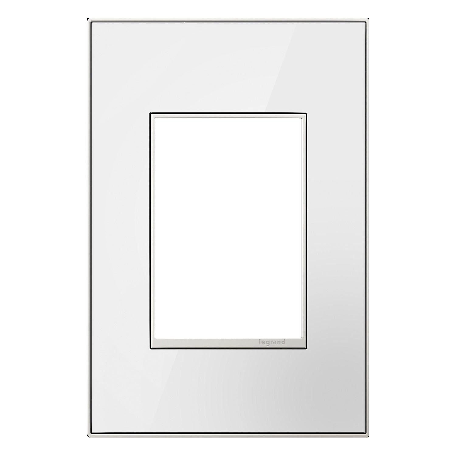Legrand - Mirror White-On-White 1-Gang+ Wall Plate - Lights Canada