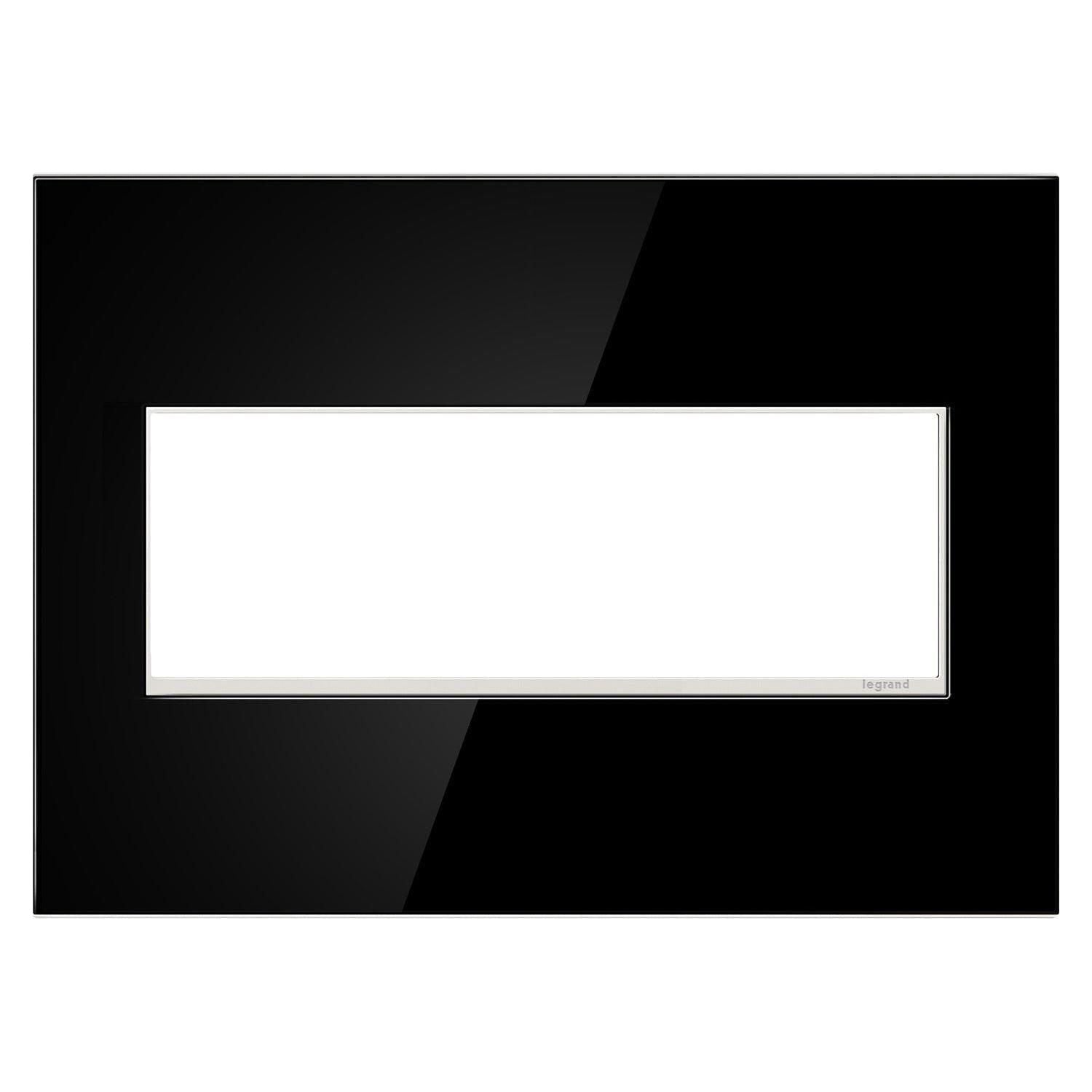 Legrand - Mirror Black 3-Gang Wall Plate - Lights Canada