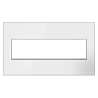Mirror White-On-White 4-Gang Wall Plate