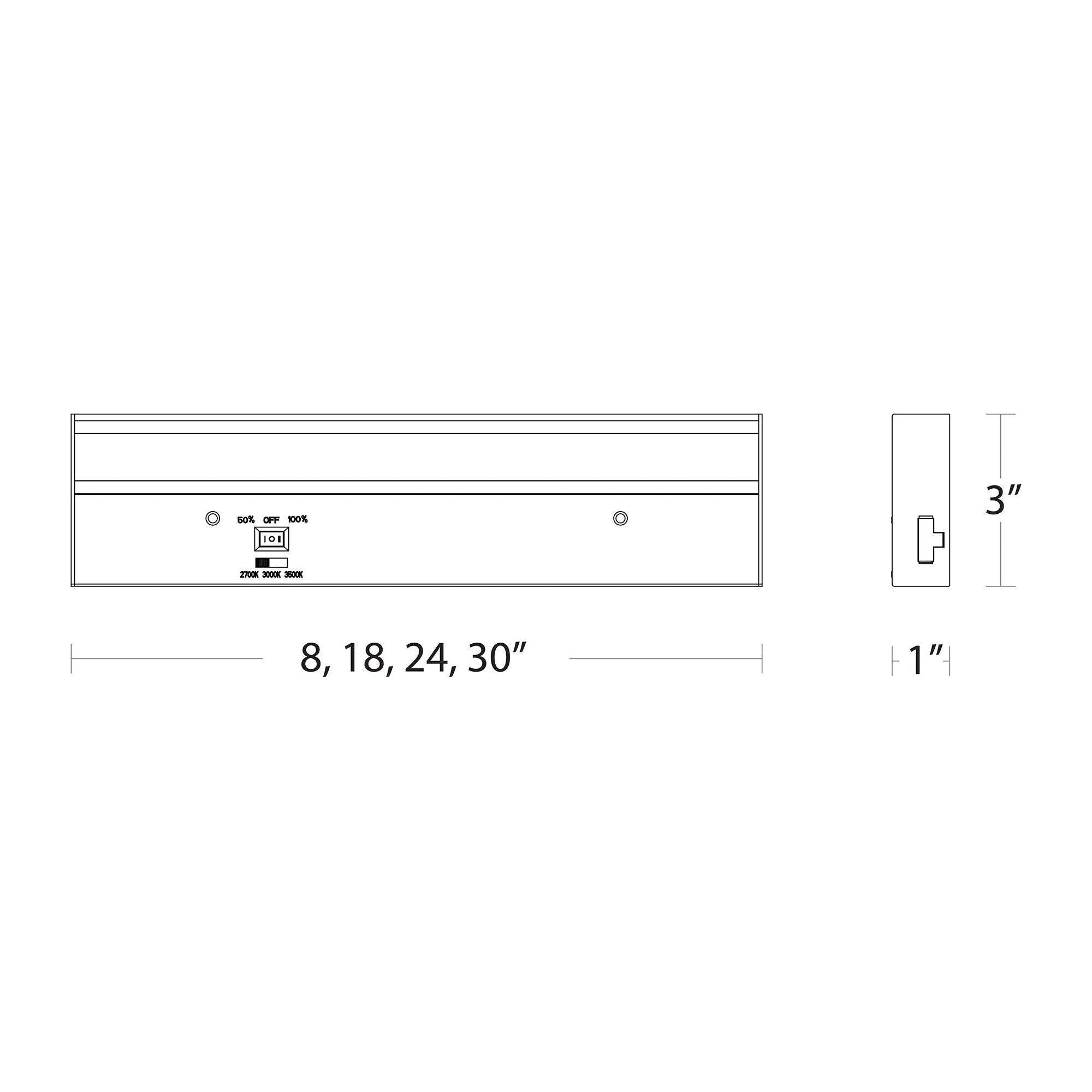 WAC Lighting - 18" LED Light Bar 3-CCT with Rocker Switch - Lights Canada