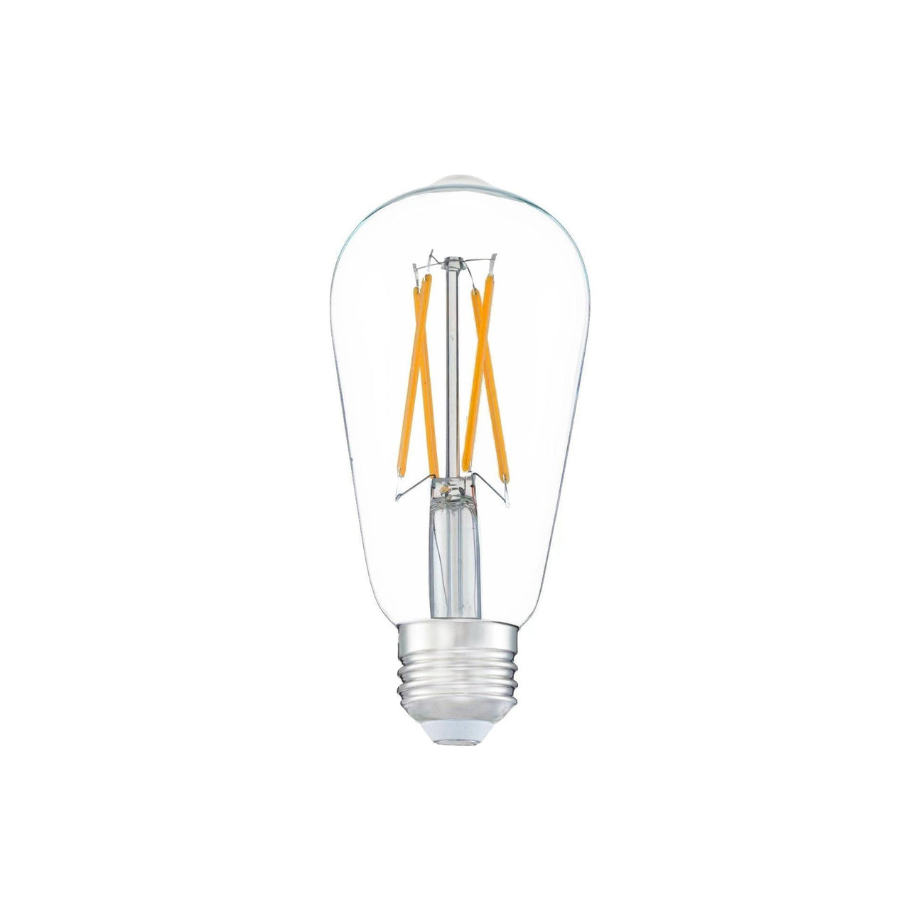6W dimmable LED ST58 bulb with E26 base, 2700K warm white light and clear glass filament design.